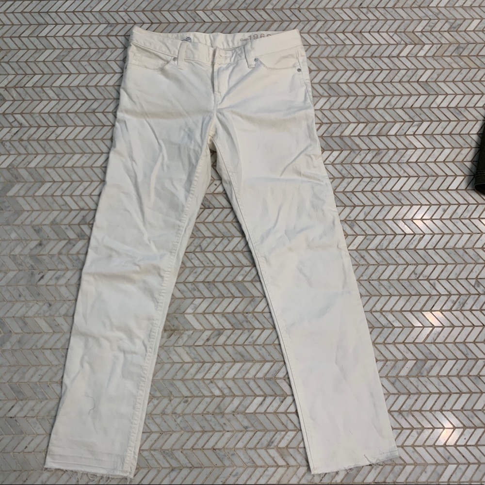 White Jeans Gap Straight Leg Size 26 Summer Cute